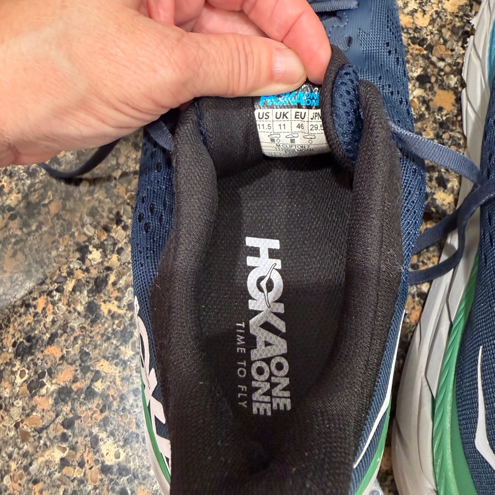 Hoka Navy and Black Athletic Shoes men’s size 11.5 Clifton 7 - Picture 5 of 10